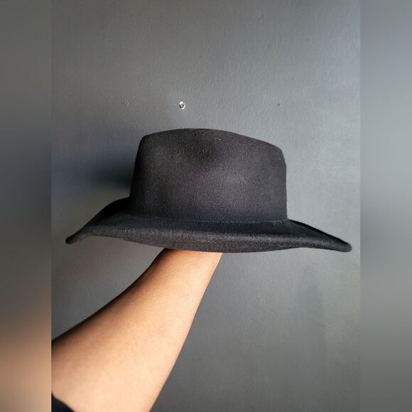 Jack Daniels Wool Cowboy Hat Black Medium 3.5 Brim - Picture 8 of 10